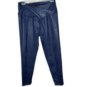 Aerie Offline Cross Over Metallic Blue Leggings. Size XL.